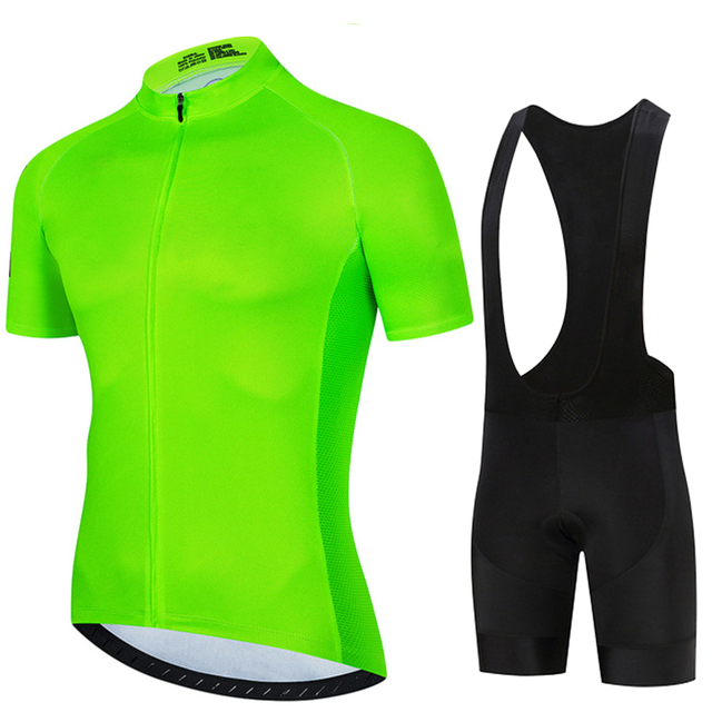 Fluorescent Green 2024 Solid c - đánh giá và giá Cycling Gear Jersey